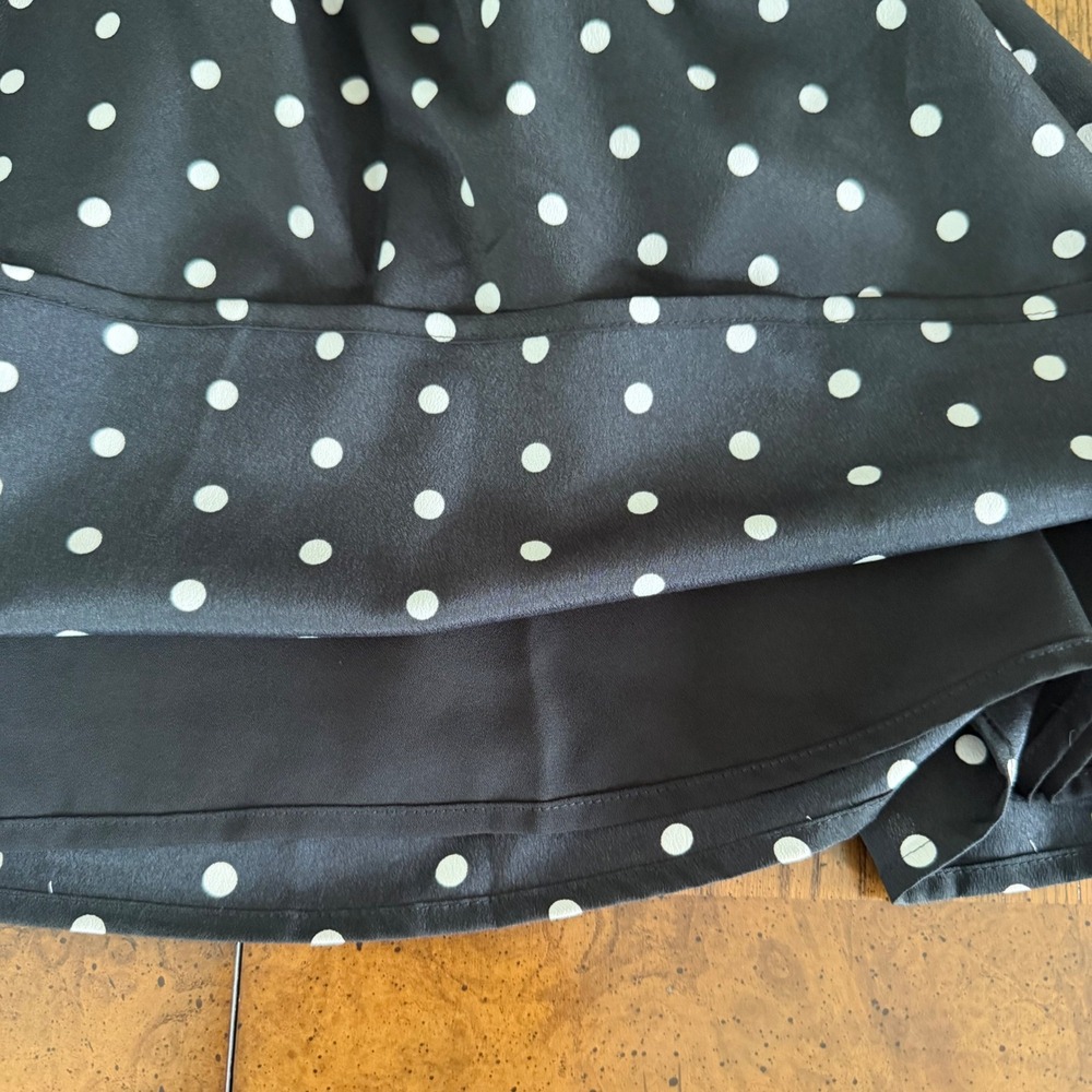 Talbots Sleeveless Dress Black White Polka Dot Sash Tie Belt Office Travel 12 - Picture 11 of 15